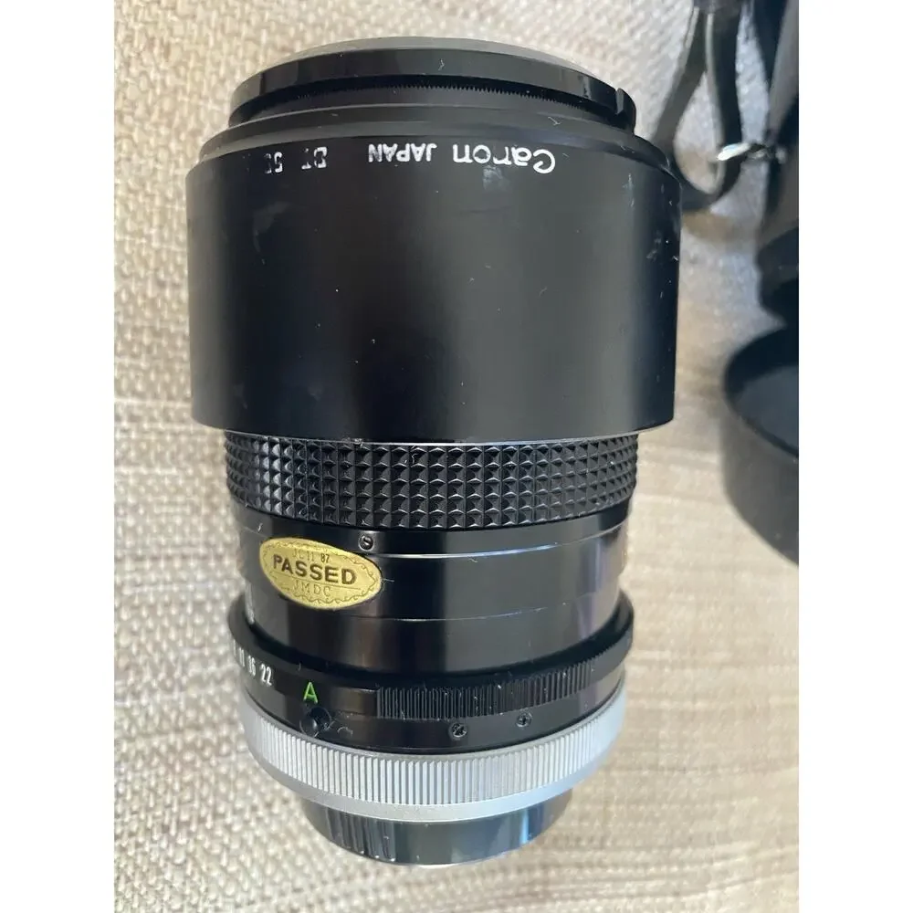 Canon FD 135mm f/3.5 S.C. Manual Focus Lens Hood Case UV Filter Untested